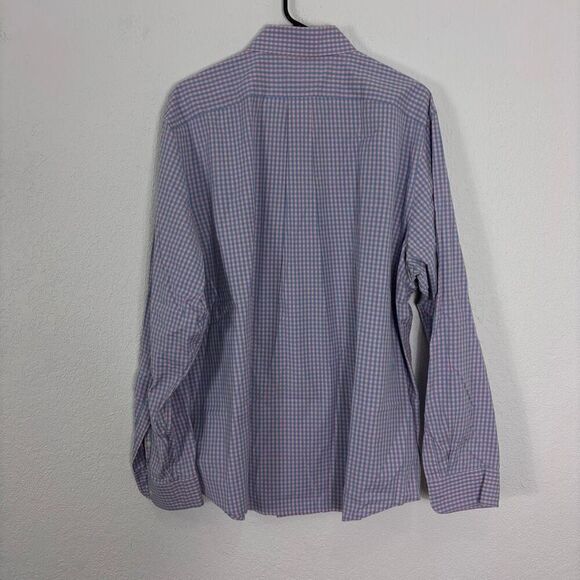Vineyard Vines Blue & Pink Checkered Plaid Collared Button Down Shirt - Picture 2 of 6